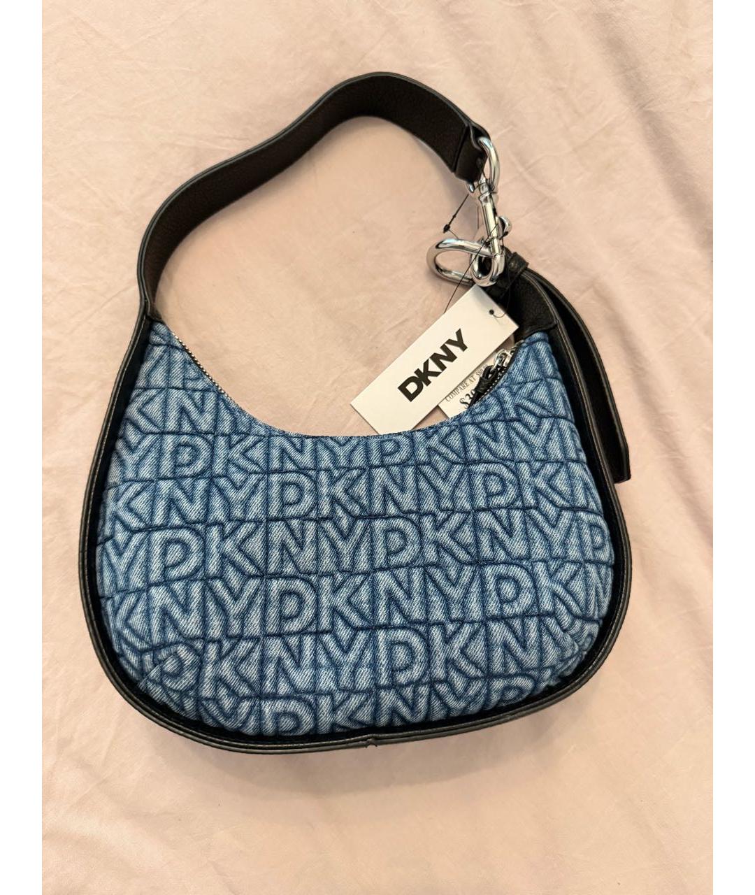 DKNY Синяя деним сумка с короткими ручками, фото 6