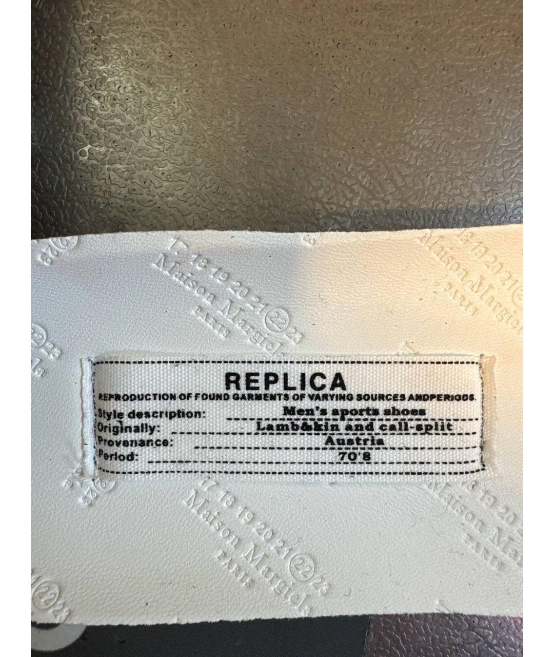 MAISON MARGIELA Черные низкие кроссовки / кеды из лакированной кожи, фото 7
