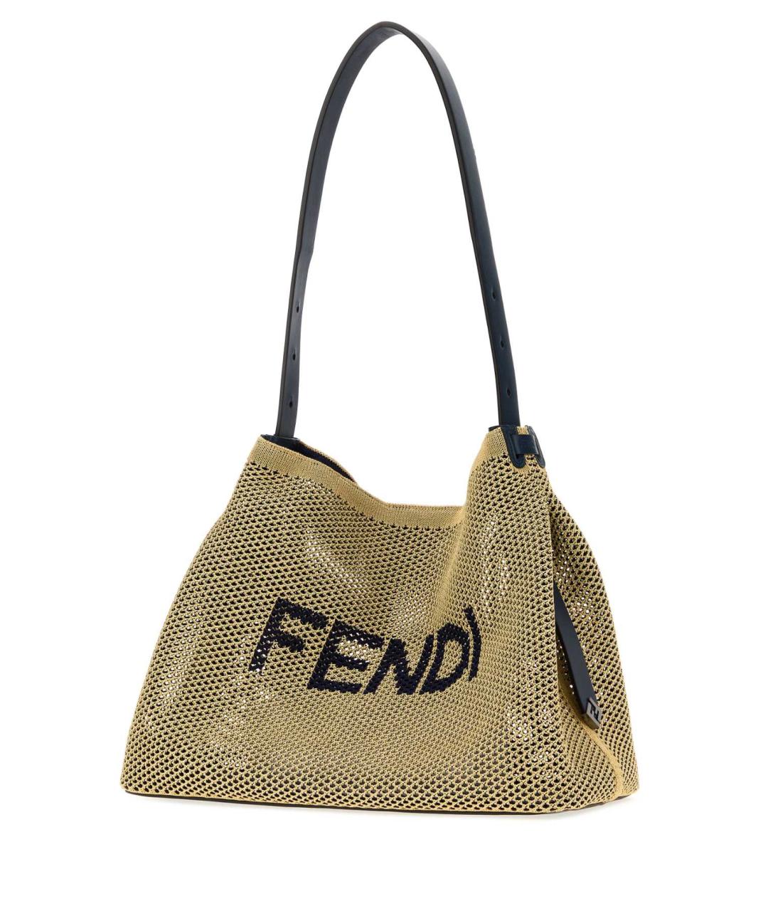 FENDI Бежевая плетеная сумка на плечо, фото 2