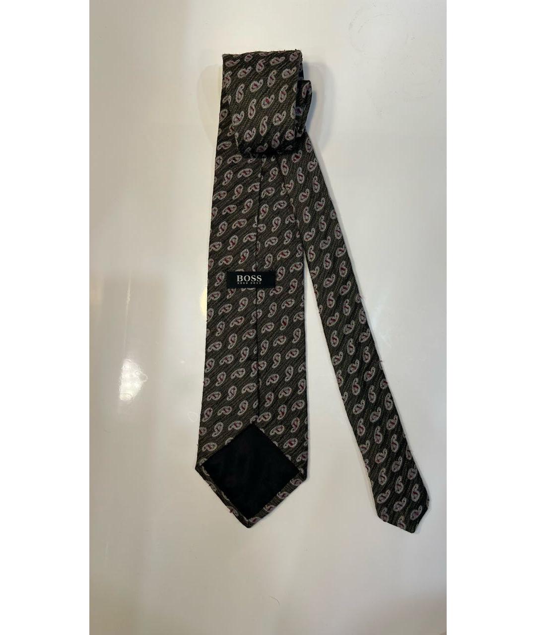 HUGO BOSS Хаки шерстяной галстук, фото 3