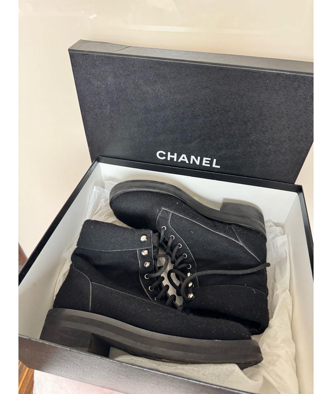 CHANEL Черные кожаные ботинки, фото 7