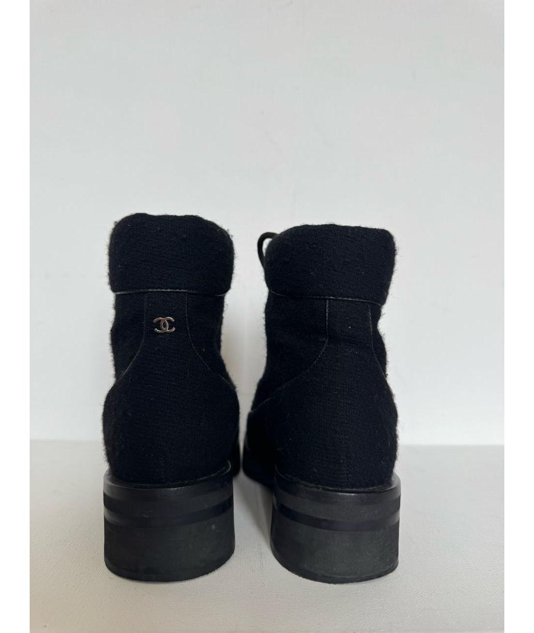 CHANEL Черные кожаные ботинки, фото 4