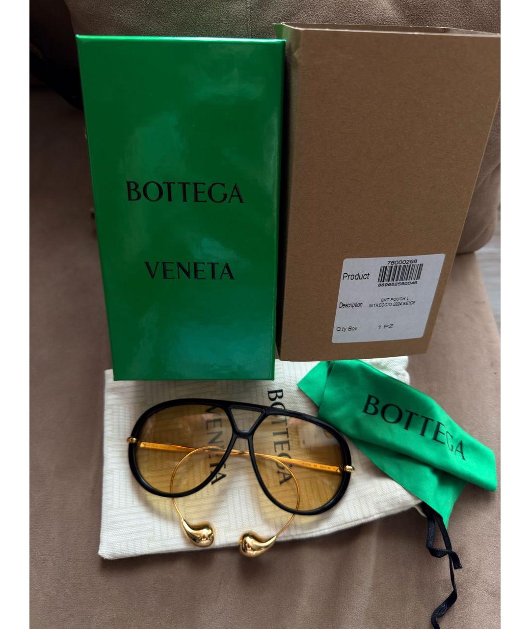 BOTTEGA VENETA Черные солнцезащитные очки, фото 4