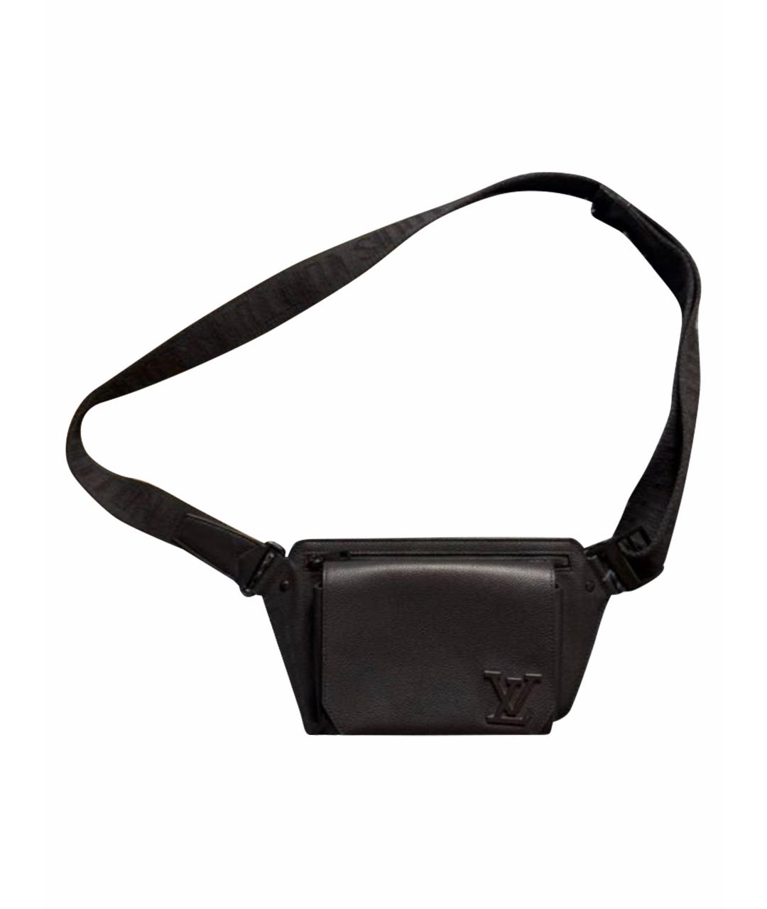 LOUIS VUITTON Черная кожаная барсетка, фото 1