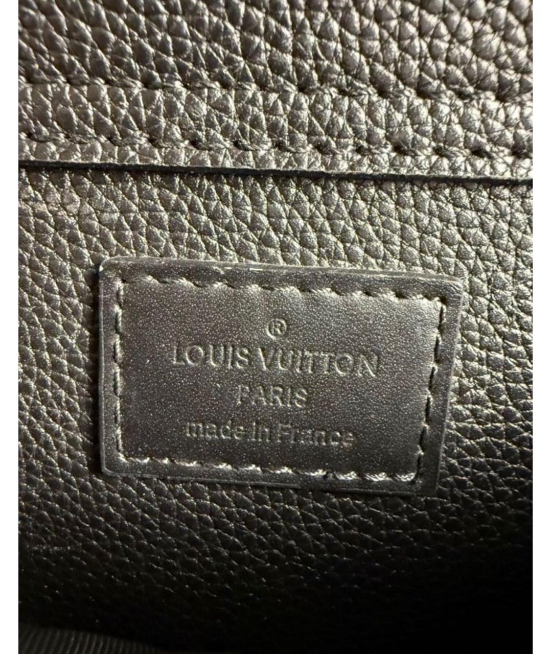 LOUIS VUITTON Черная кожаная барсетка, фото 6