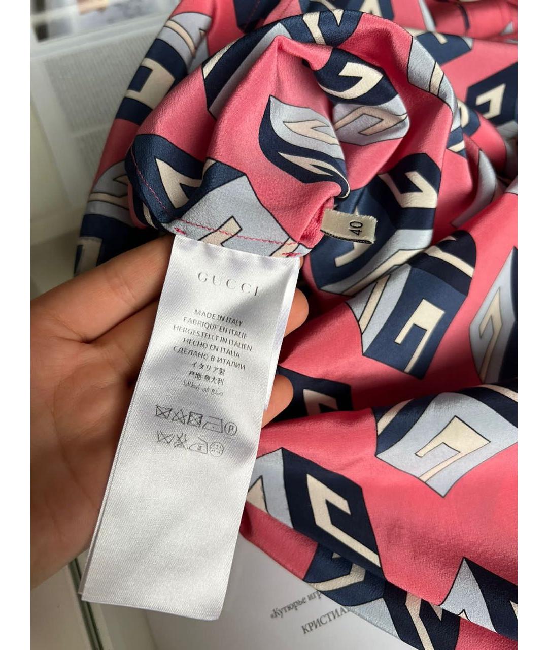 GUCCI Мульти шелковое повседневное платье, фото 4