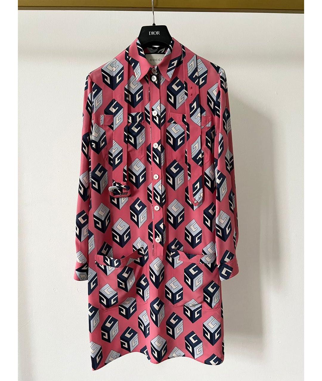 GUCCI Мульти шелковое повседневное платье, фото 9