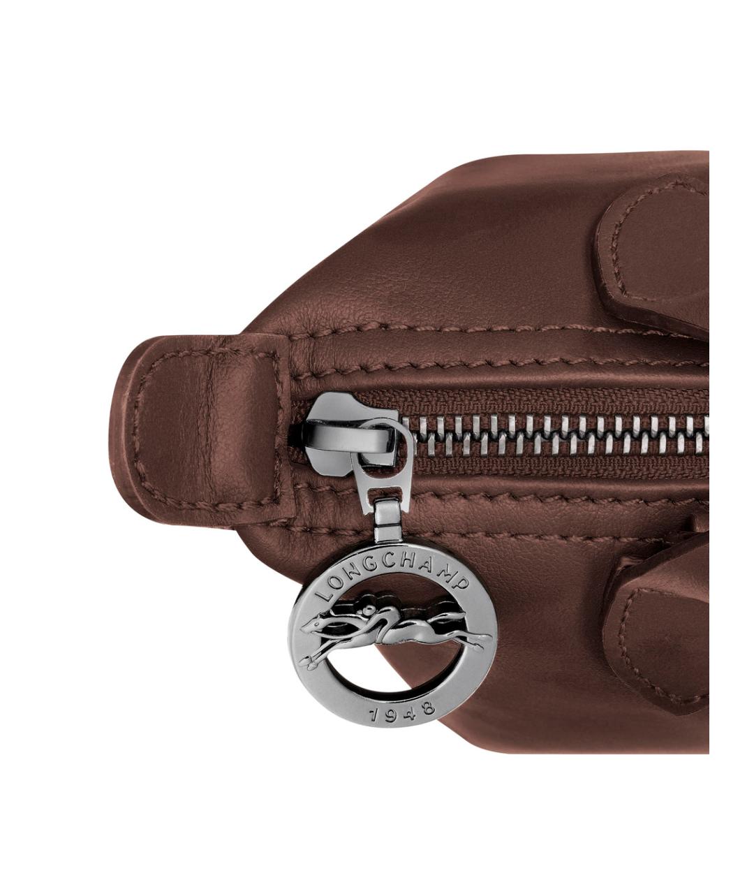 LONGCHAMP Коричневая кожаная сумка через плечо, фото 3