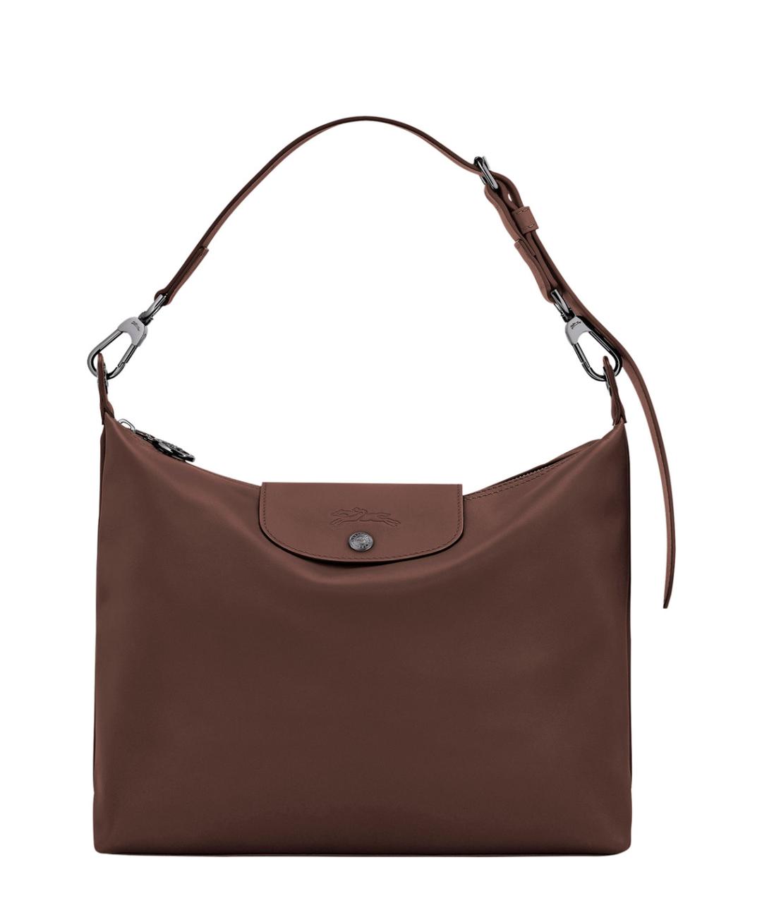 LONGCHAMP Коричневая кожаная сумка через плечо, фото 1
