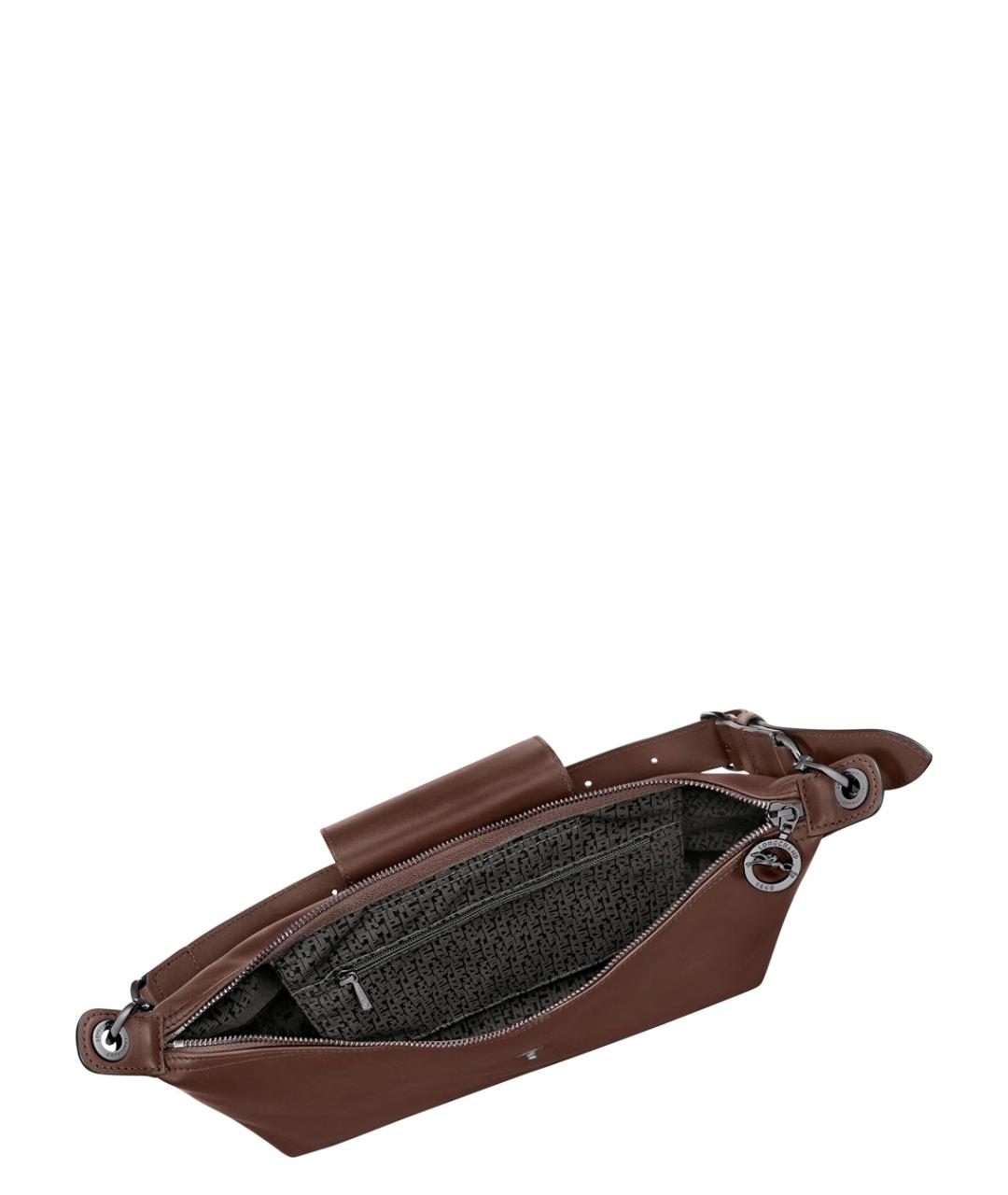 LONGCHAMP Коричневая кожаная сумка через плечо, фото 4
