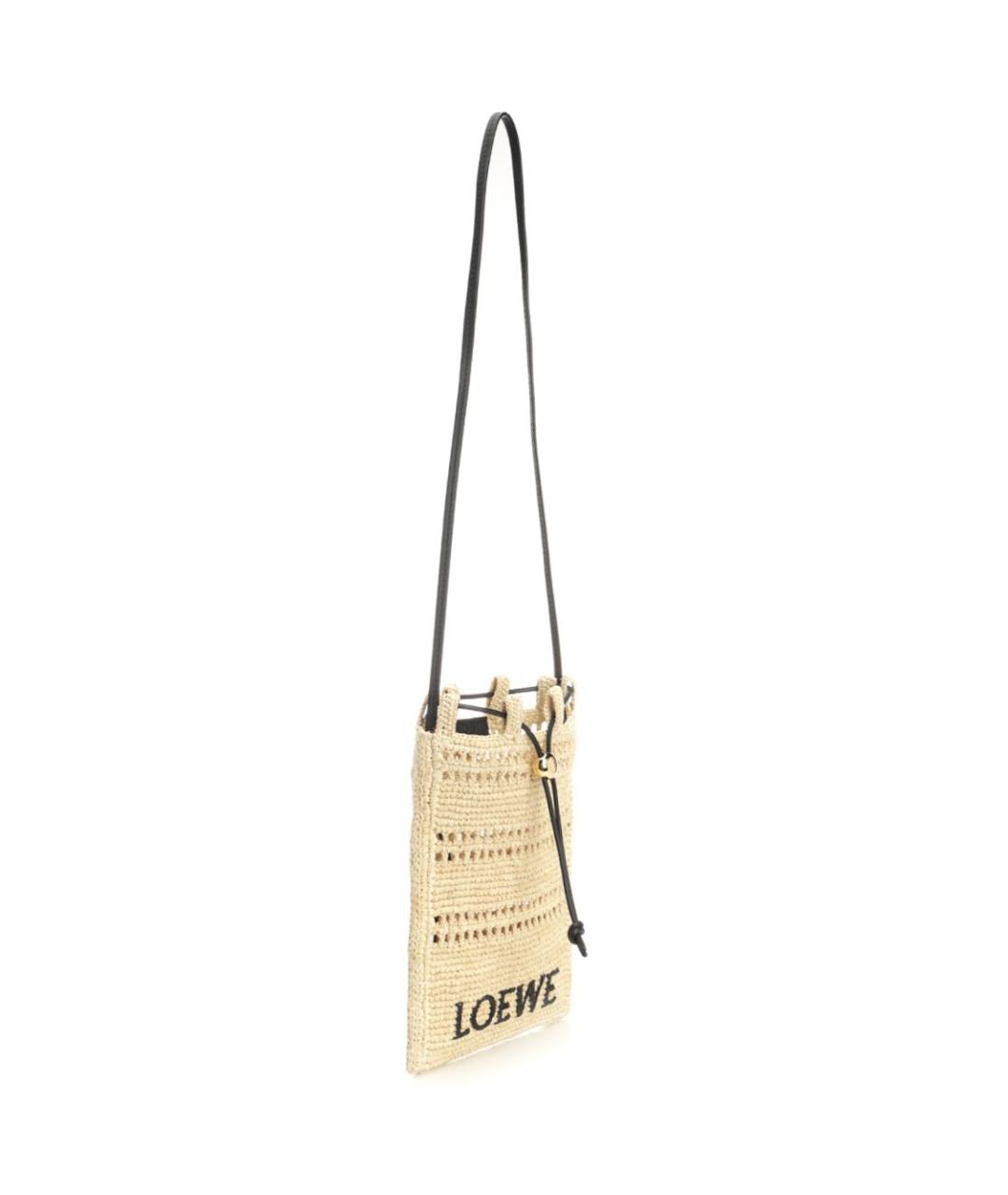 LOEWE Бежевая плетеная сумка через плечо, фото 2
