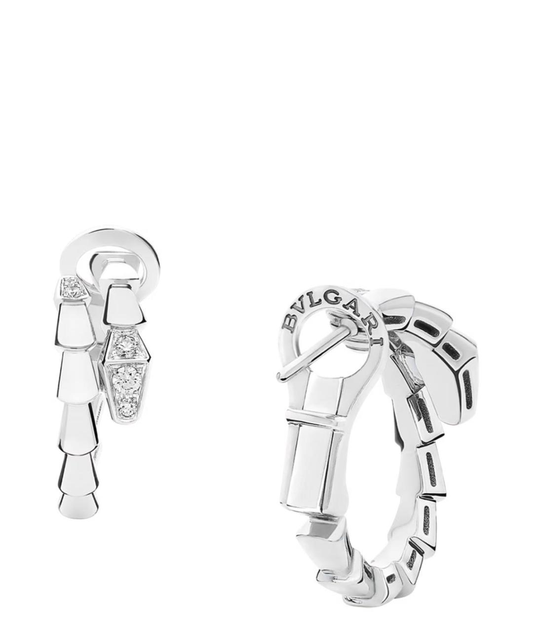 BVLGARI Серебряные серьги из белого золота, фото 3