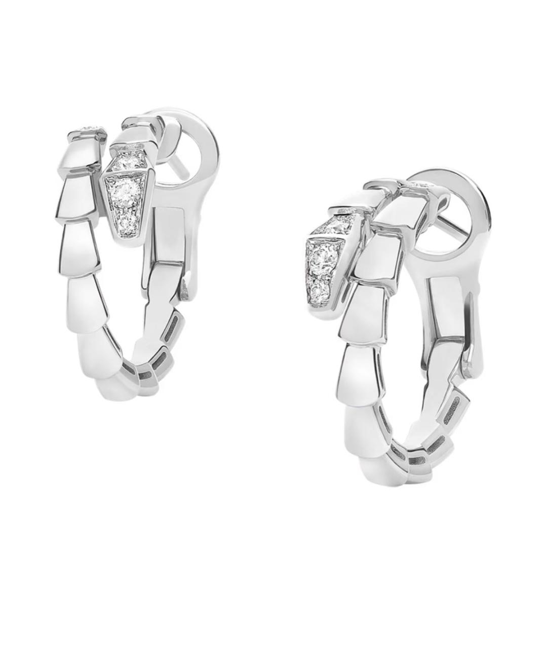 BVLGARI Серебряные серьги из белого золота, фото 2