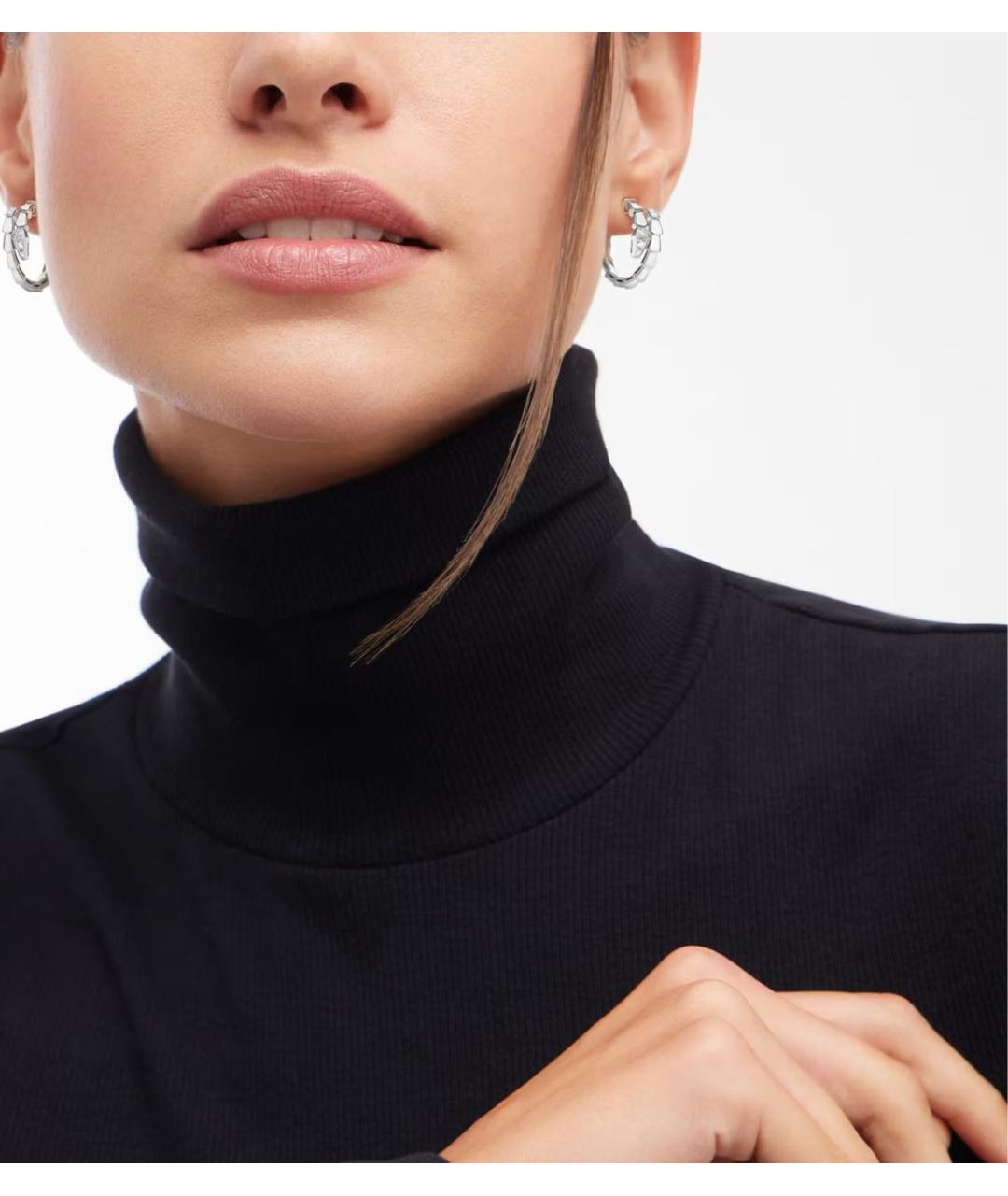 BVLGARI Серебряные серьги из белого золота, фото 4
