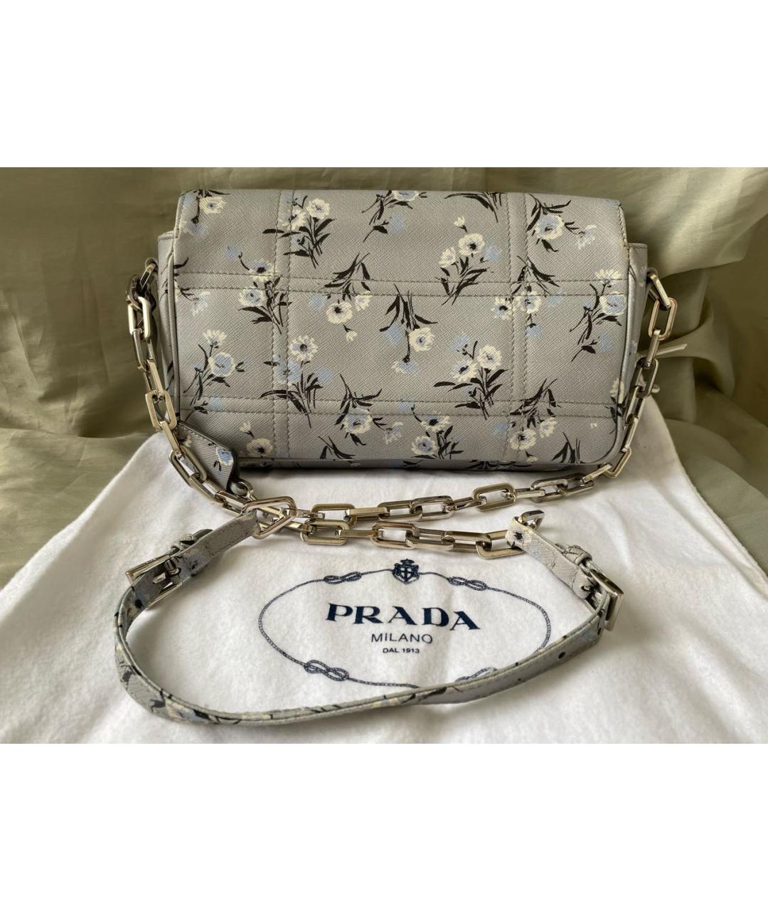 PRADA Голубая кожаная сумка через плечо, фото 2