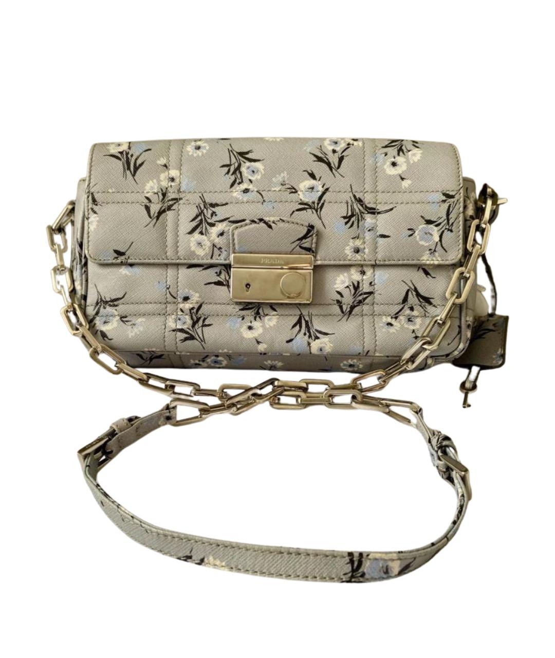 PRADA Голубая кожаная сумка через плечо, фото 1