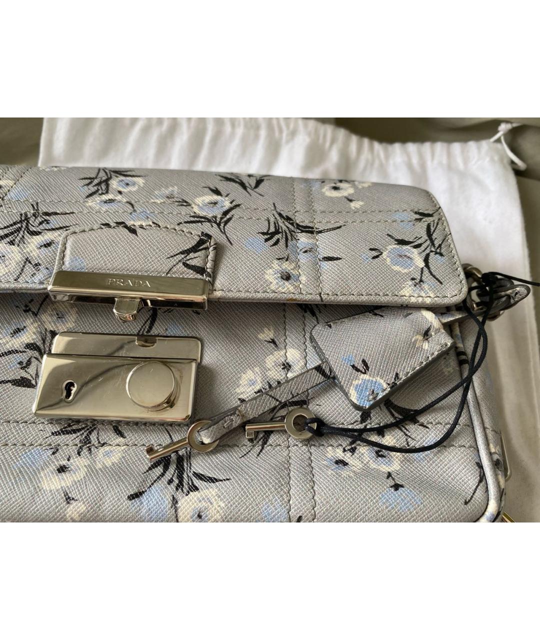 PRADA Голубая кожаная сумка через плечо, фото 4