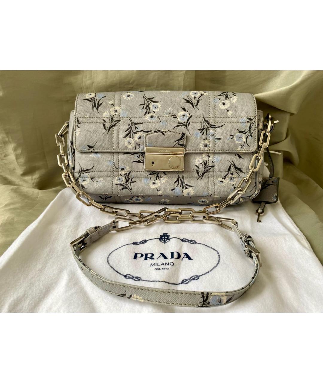 PRADA Голубая кожаная сумка через плечо, фото 9