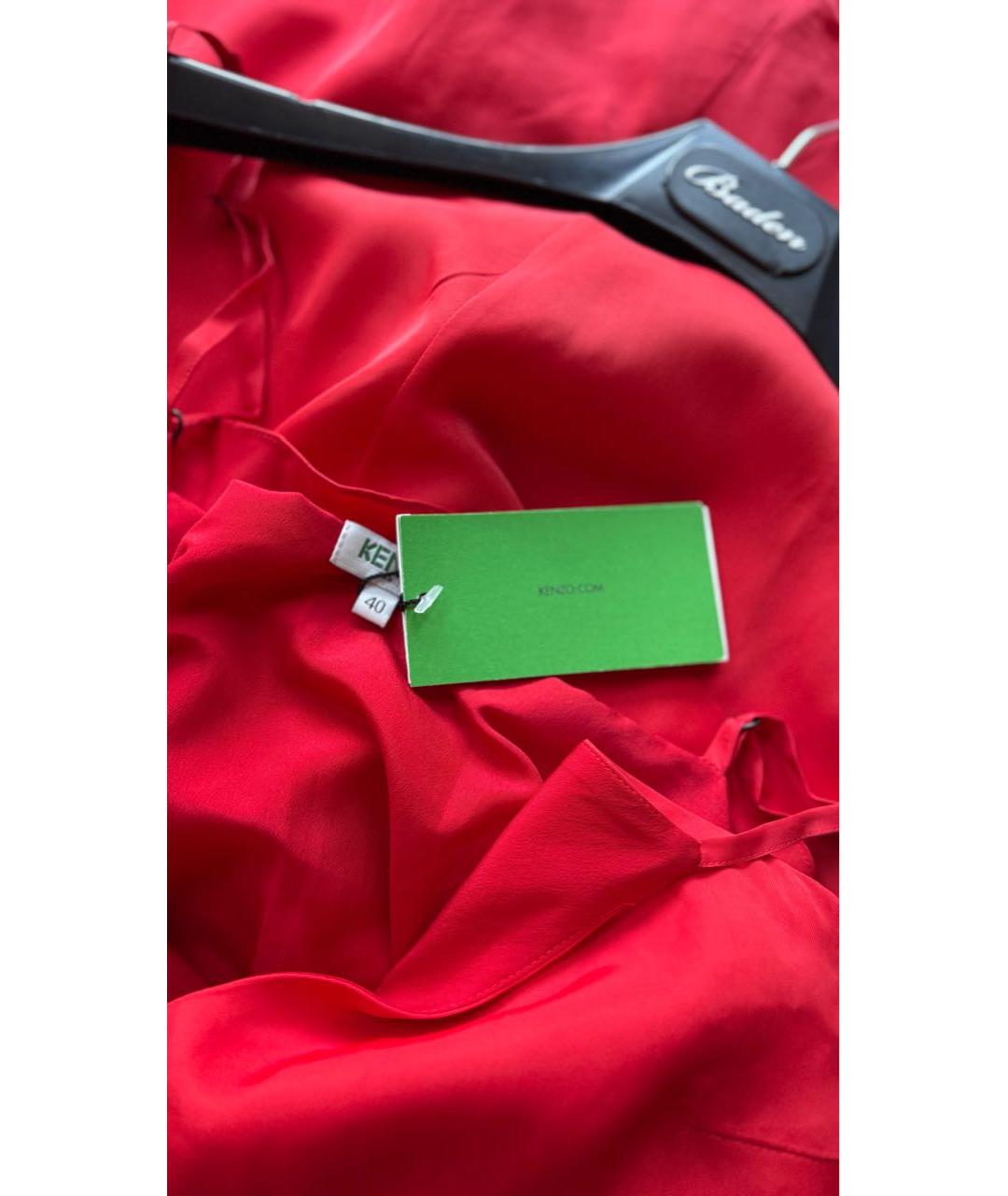 KENZO Красное вискозное коктейльное платье, фото 6