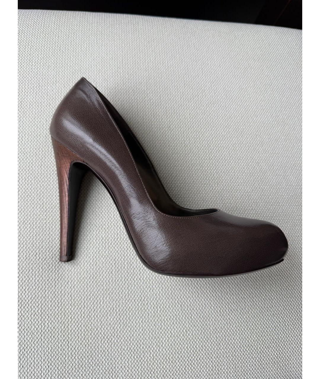 FERRAGAMO Коричневые кожаные туфли, фото 7