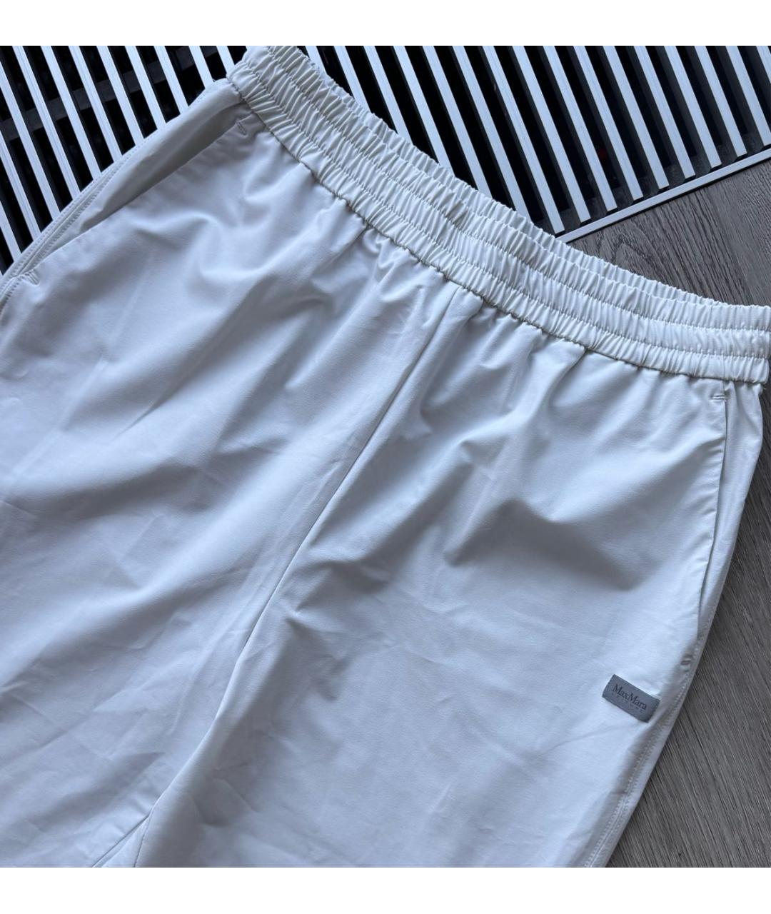 MAX MARA Белые полиэстеровые спортивные брюки и шорты, фото 2