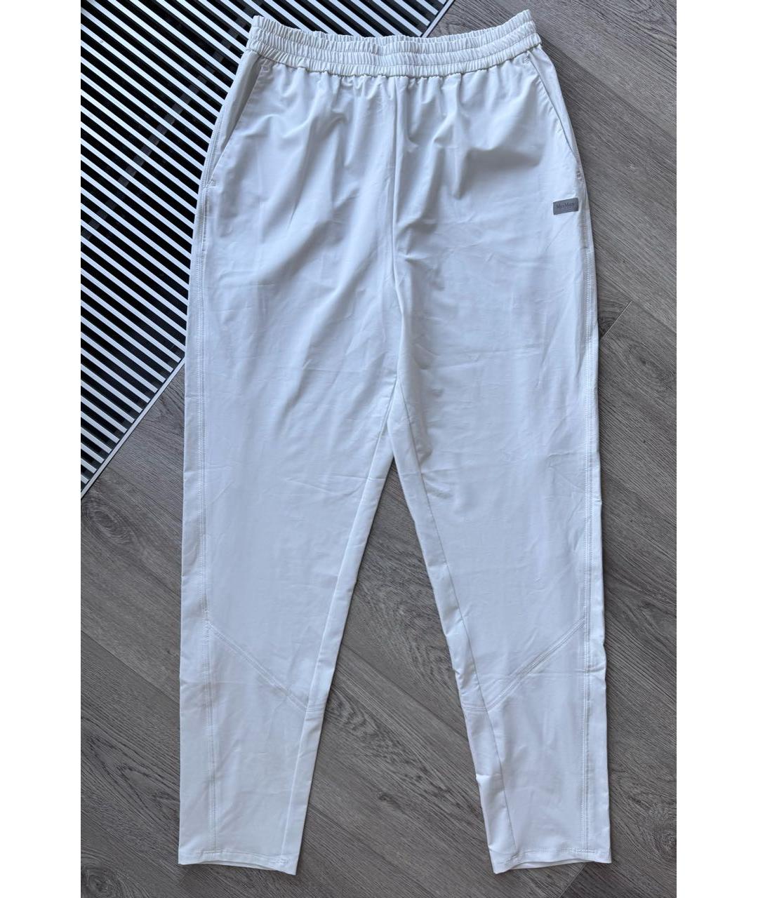 MAX MARA Белые полиэстеровые спортивные брюки и шорты, фото 9