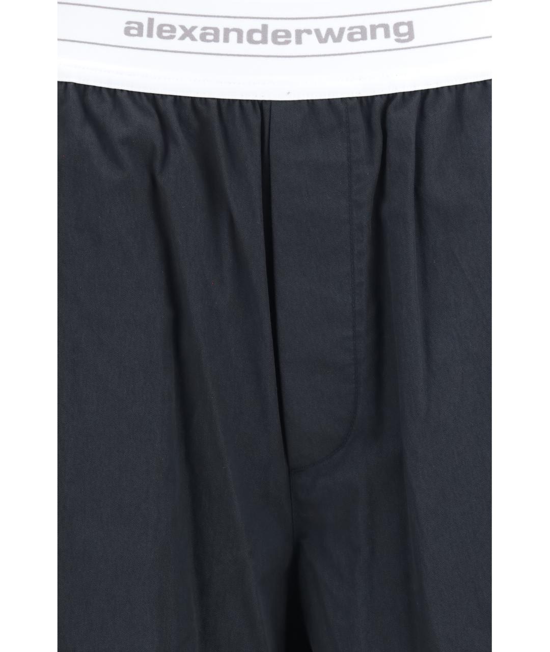 ALEXANDER WANG Черные хлопковые брюки широкие, фото 3
