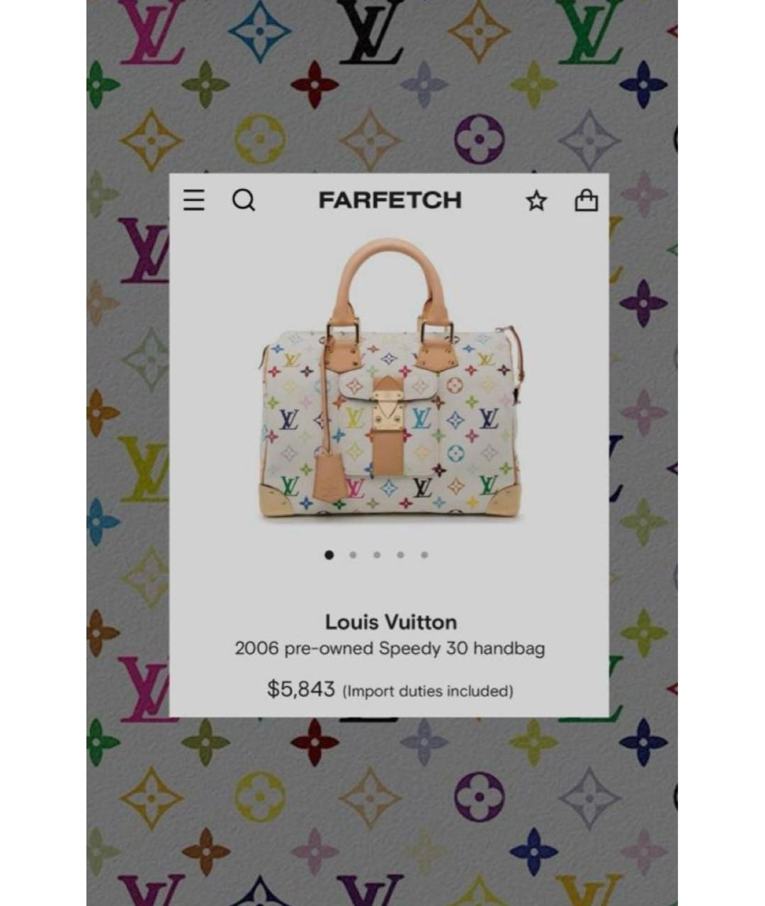 LOUIS VUITTON Белая сумка с короткими ручками, фото 7