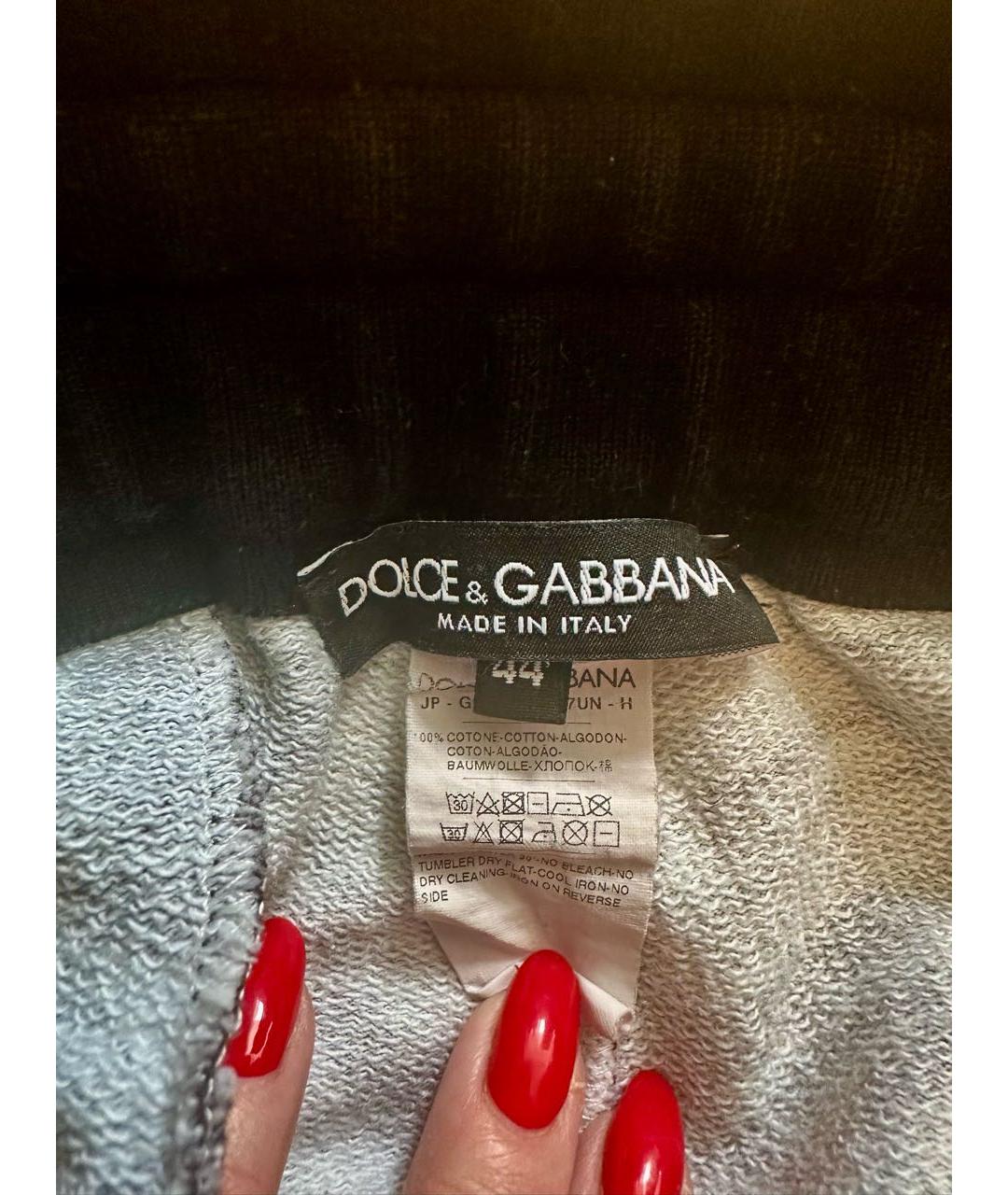 DOLCE&GABBANA Темно-синий хлопковый спортивный костюм, фото 4