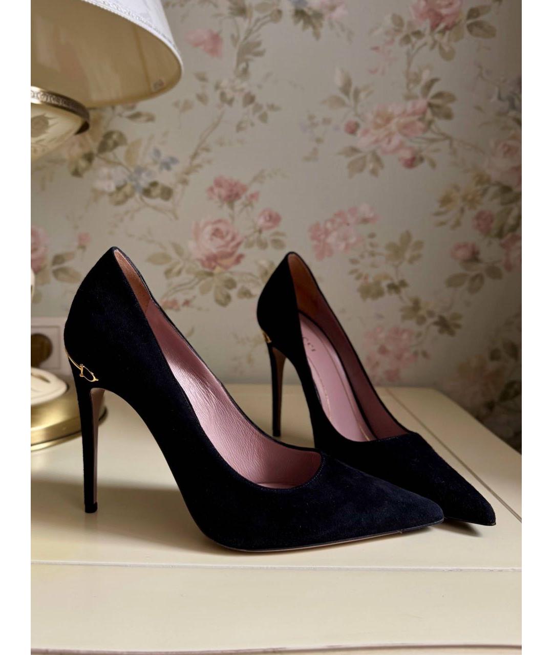 GUCCI Черные замшевые туфли, фото 7