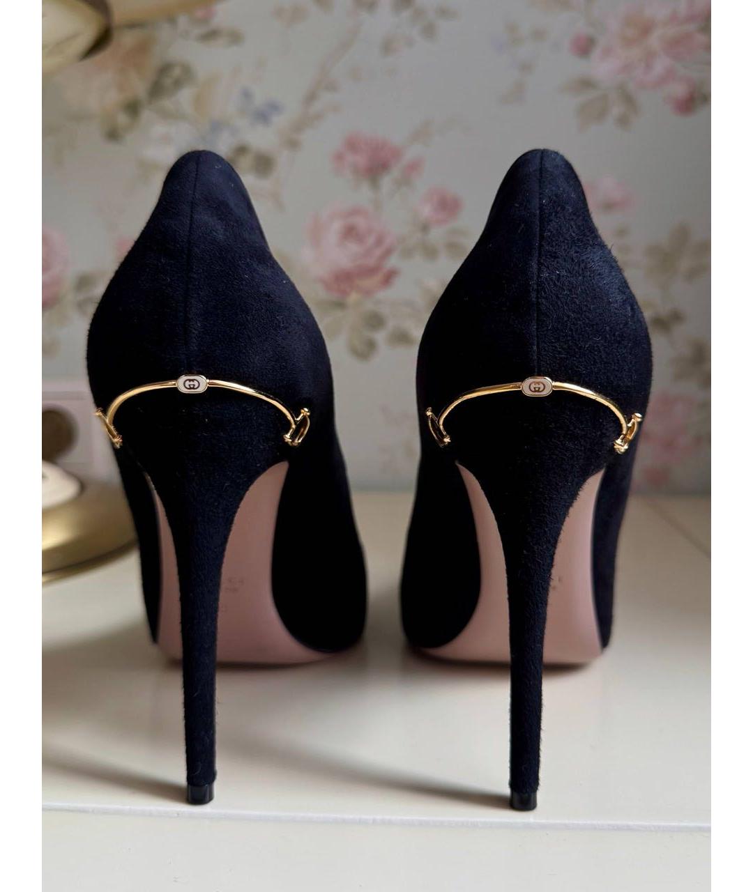 GUCCI Черные замшевые туфли, фото 3