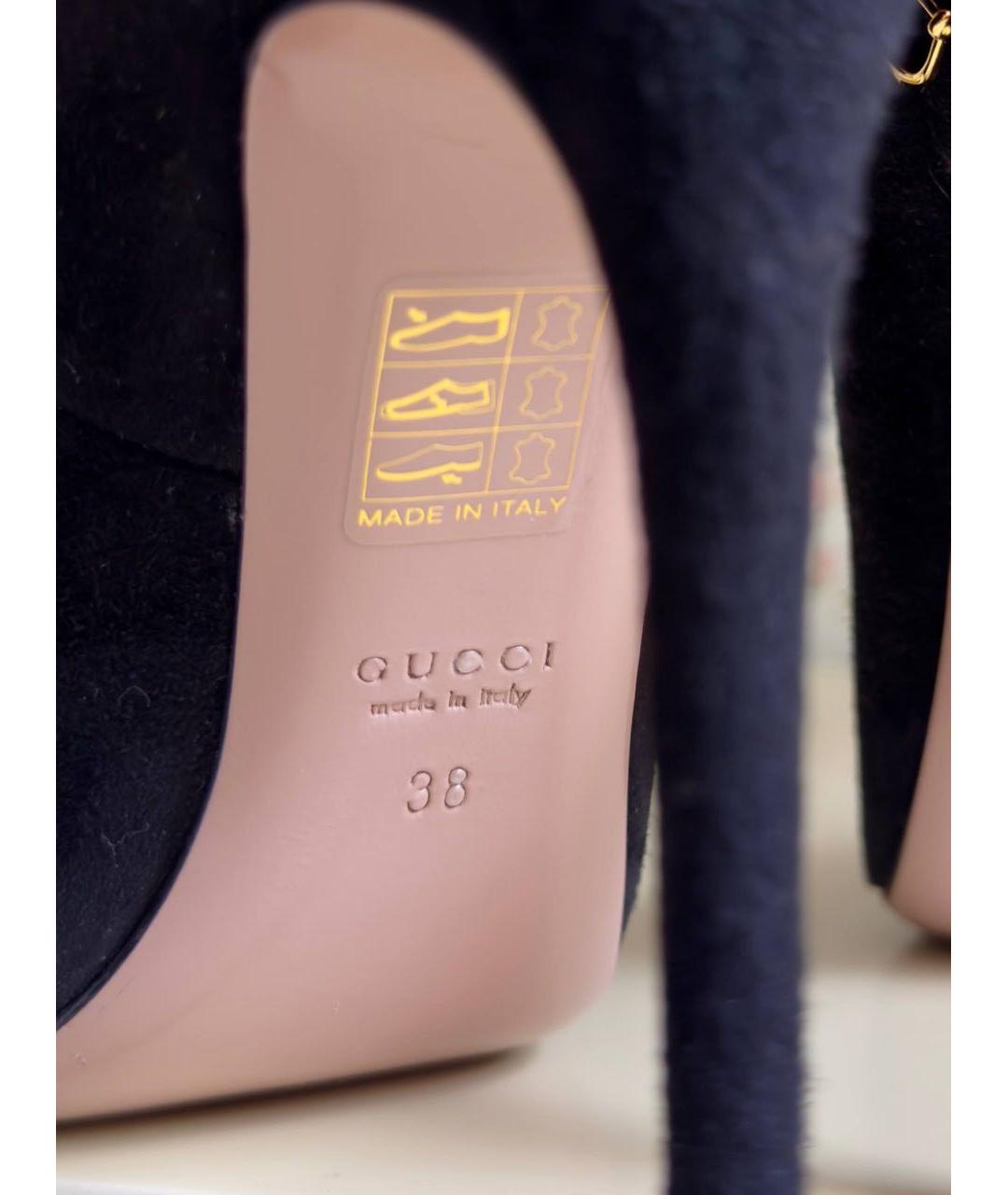 GUCCI Черные замшевые туфли, фото 5