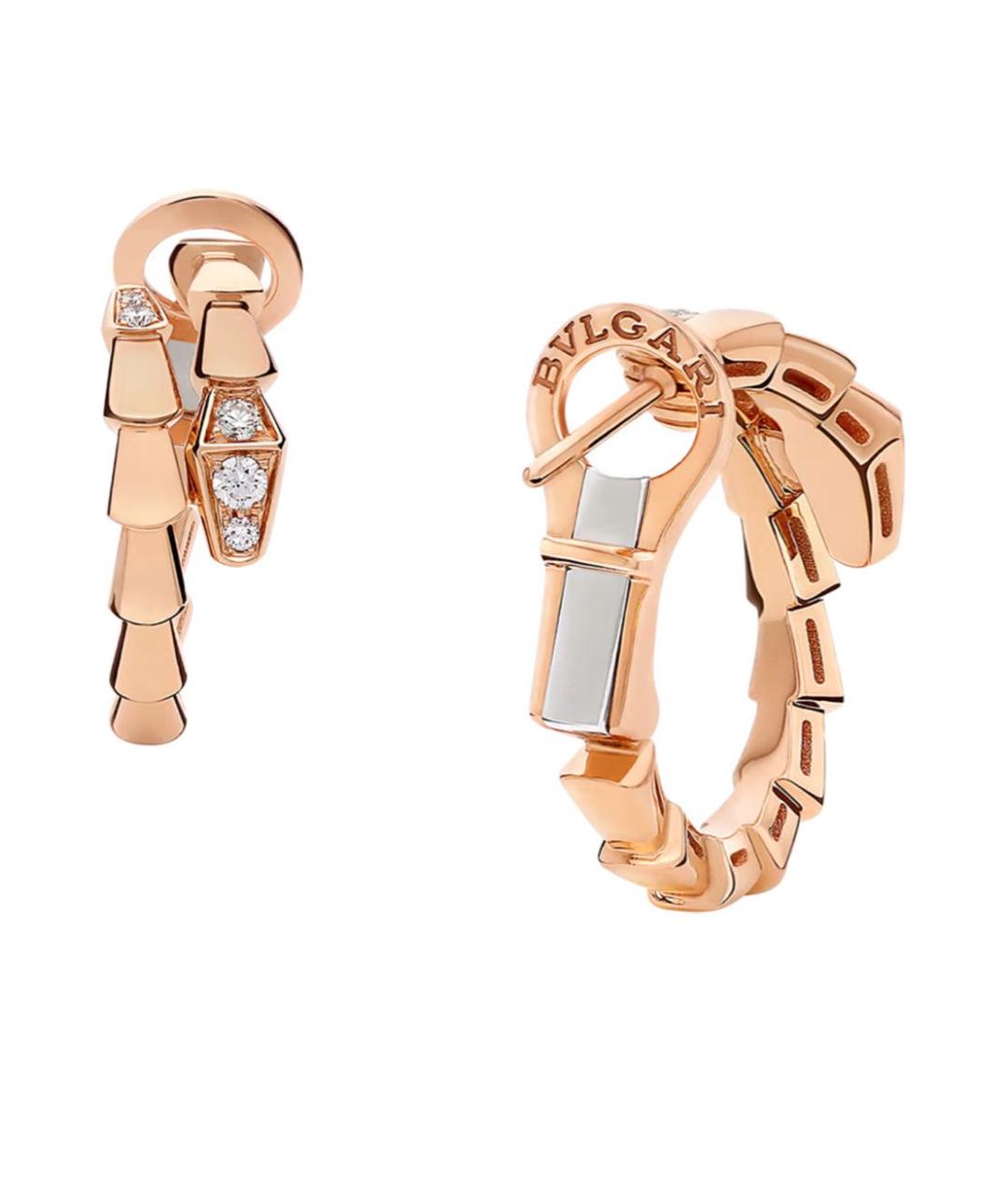 BVLGARI Золотые серьги из розового золота, фото 3