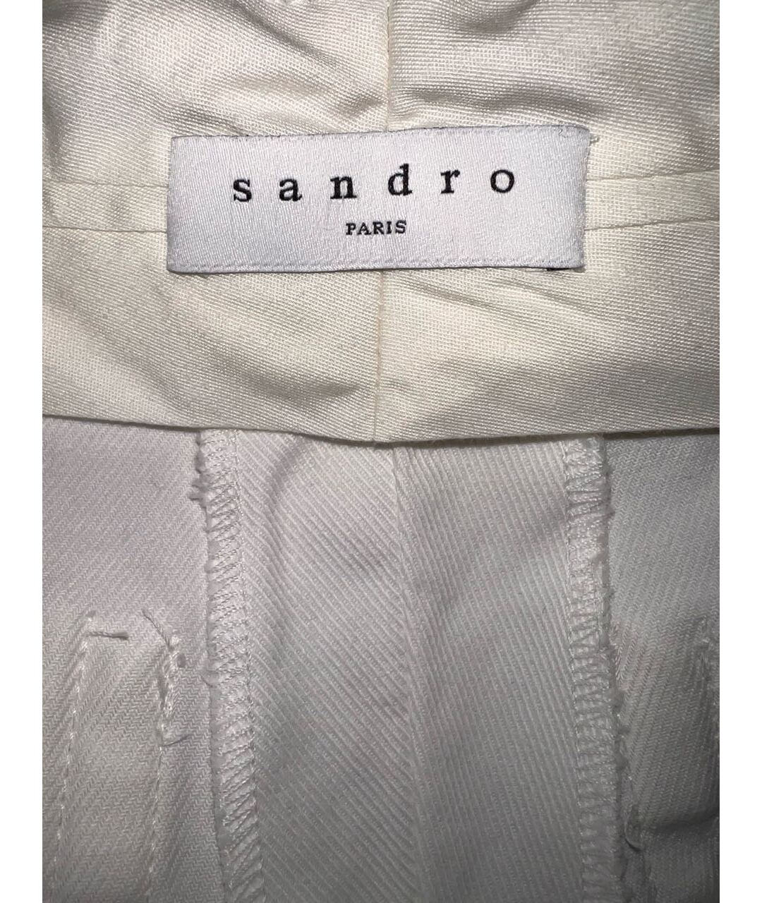 SANDRO Белые хлопковые брюки широкие, фото 7