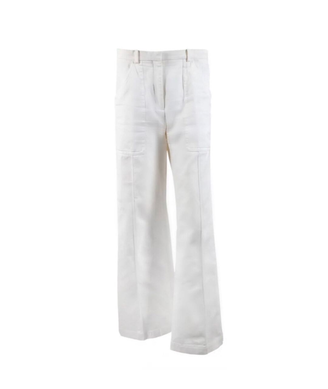 SANDRO Белые хлопковые брюки широкие, фото 1