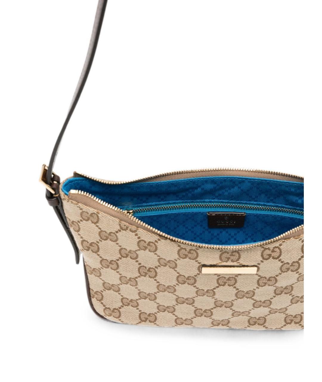 GUCCI Бежевая тканевая сумка через плечо, фото 4