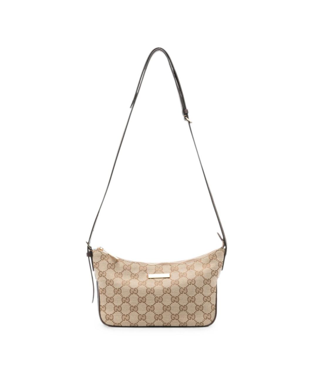 GUCCI Бежевая тканевая сумка через плечо, фото 1
