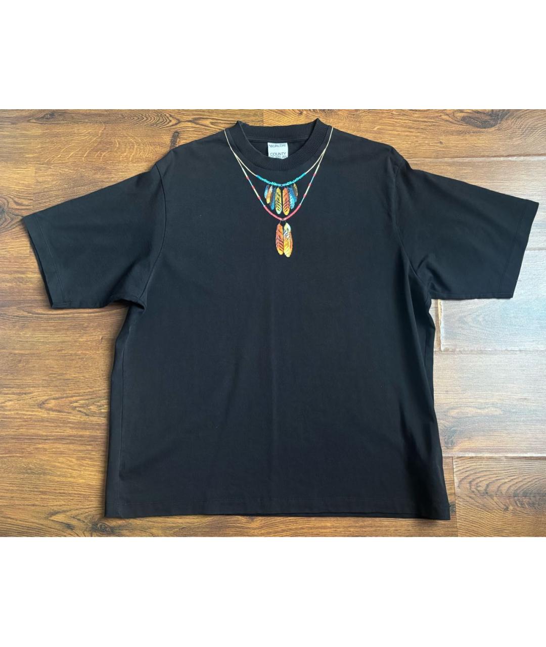 MARCELO BURLON Черная хлопковая футболка, фото 9