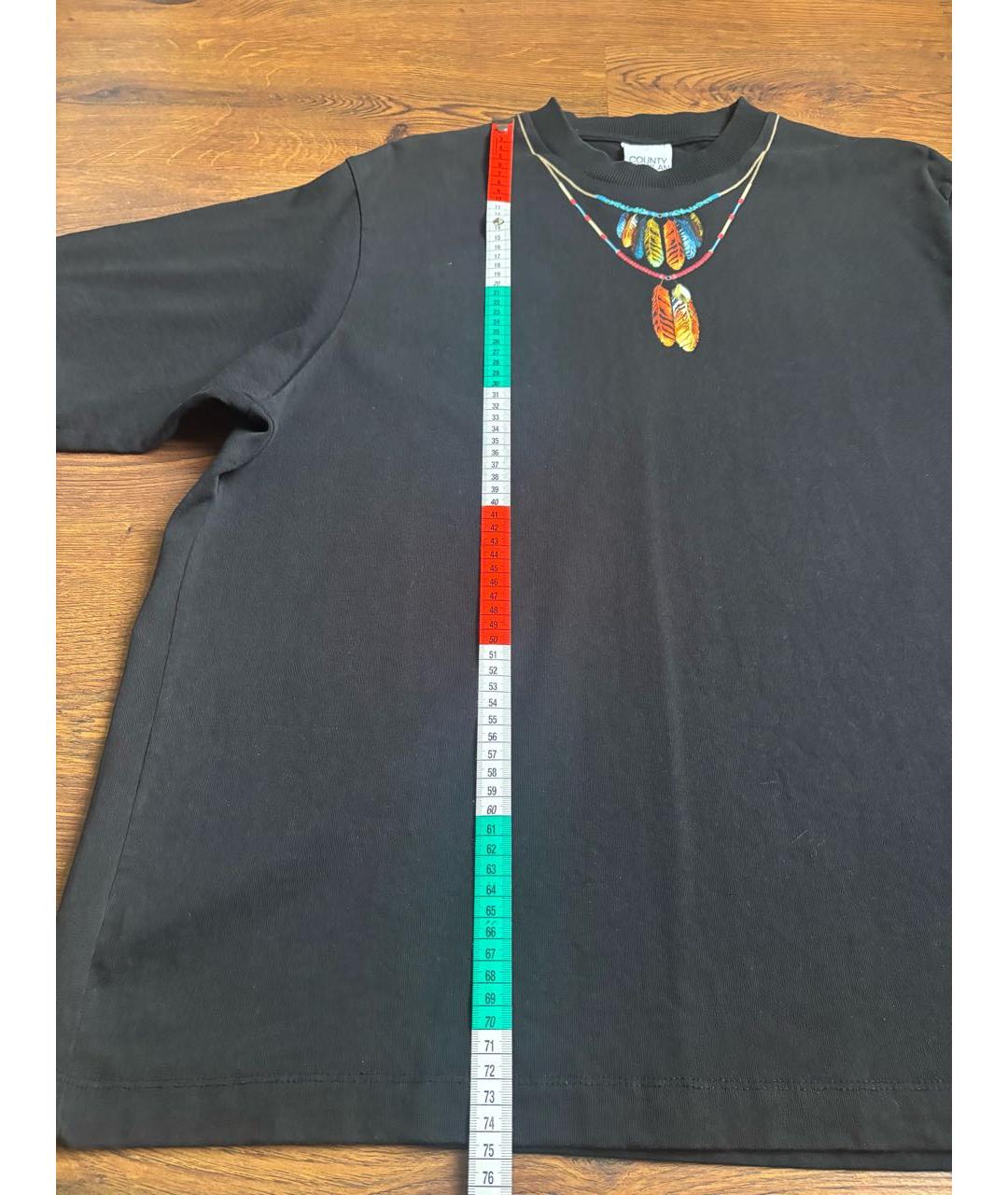 MARCELO BURLON Черная хлопковая футболка, фото 6