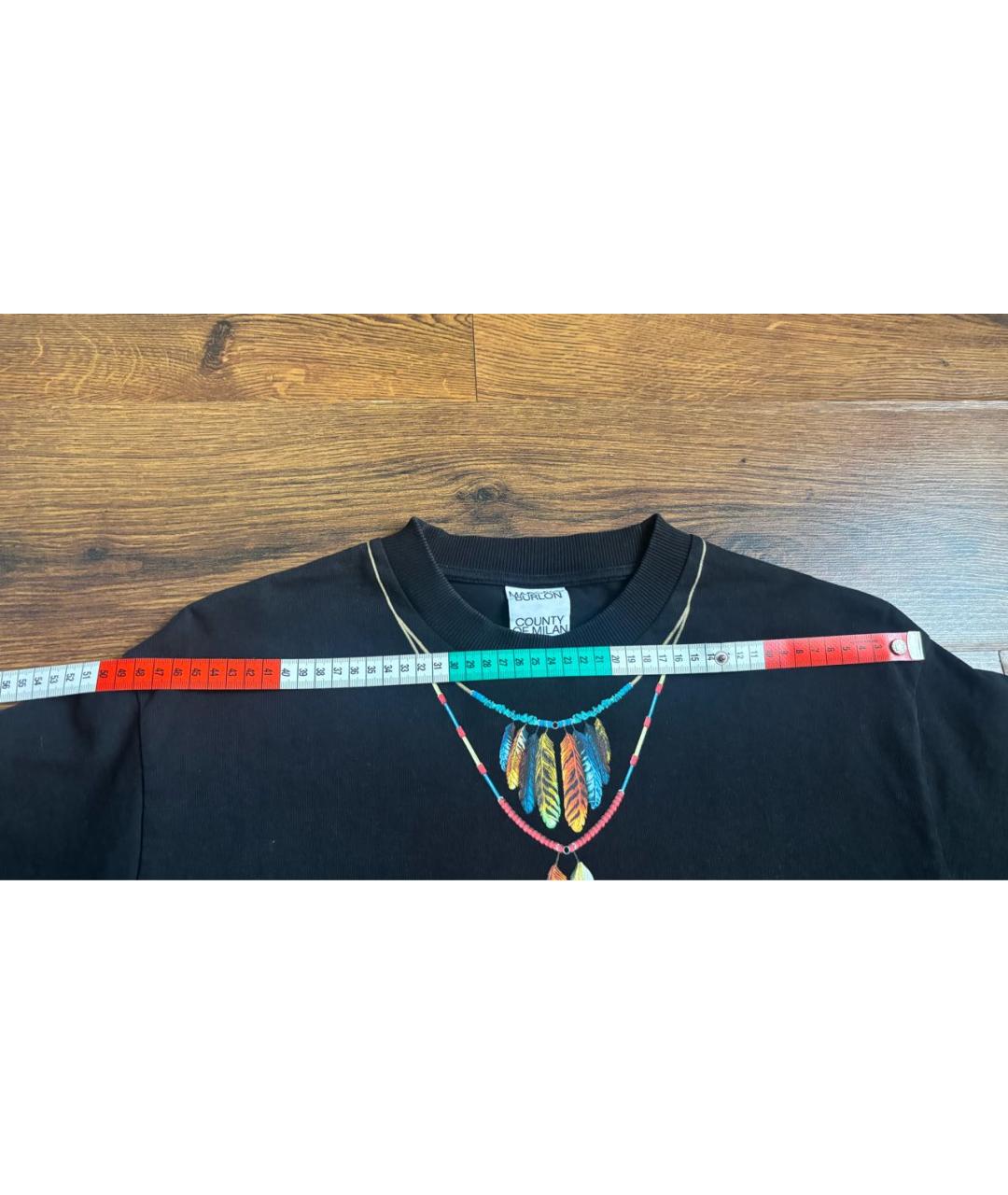 MARCELO BURLON Черная хлопковая футболка, фото 8