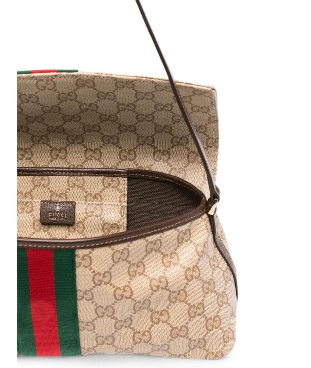 GUCCI Бежевая тканевая сумка через плечо, фото 5