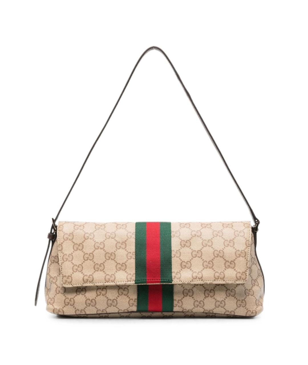 GUCCI Бежевая тканевая сумка через плечо, фото 1