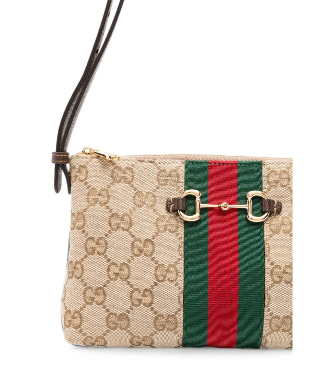 GUCCI Бежевая тканевая сумка через плечо, фото 5