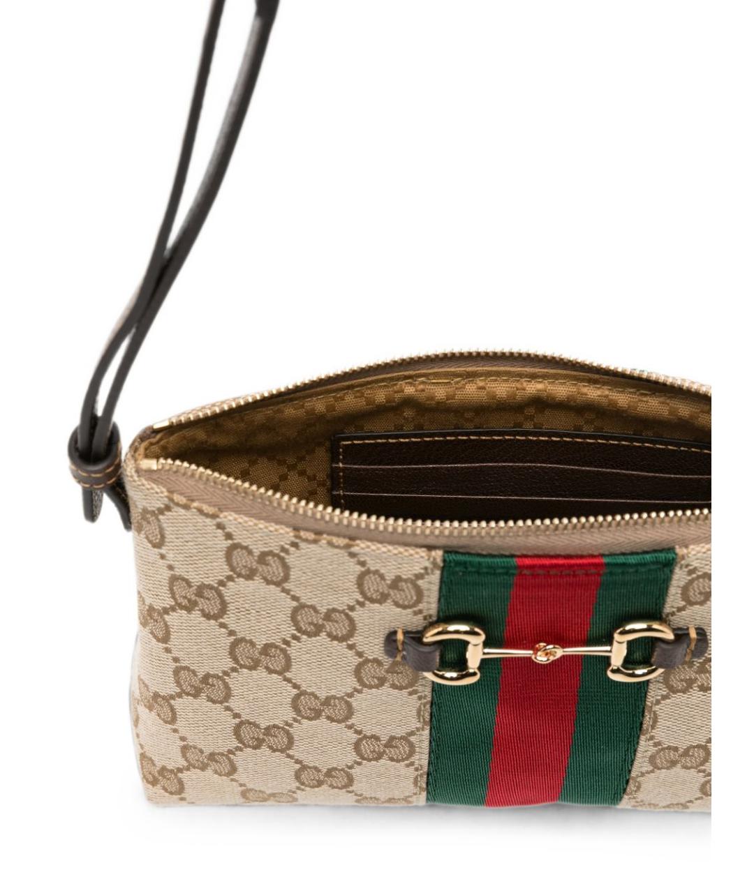 GUCCI Бежевая тканевая сумка через плечо, фото 3