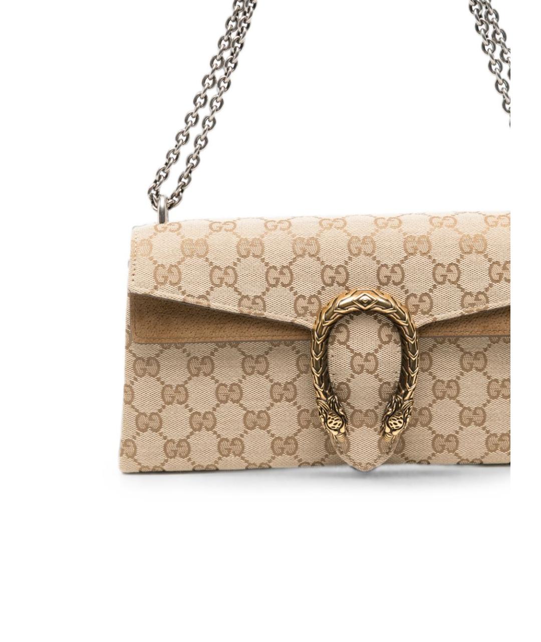 GUCCI Бежевая тканевая сумка через плечо, фото 4