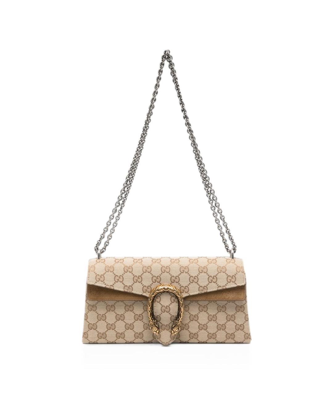 GUCCI Бежевая тканевая сумка через плечо, фото 1