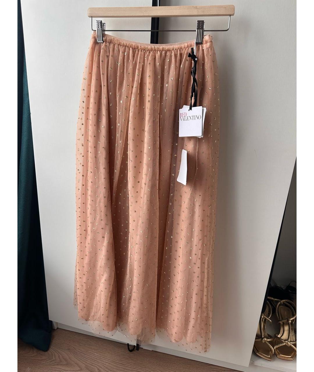 RED VALENTINO Коралловая юбка миди, фото 2