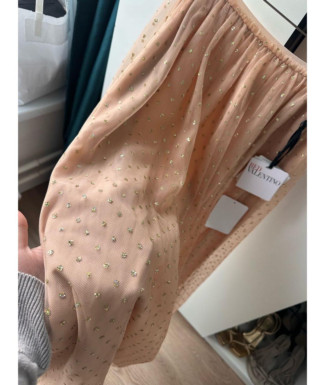 RED VALENTINO Коралловая юбка миди, фото 5