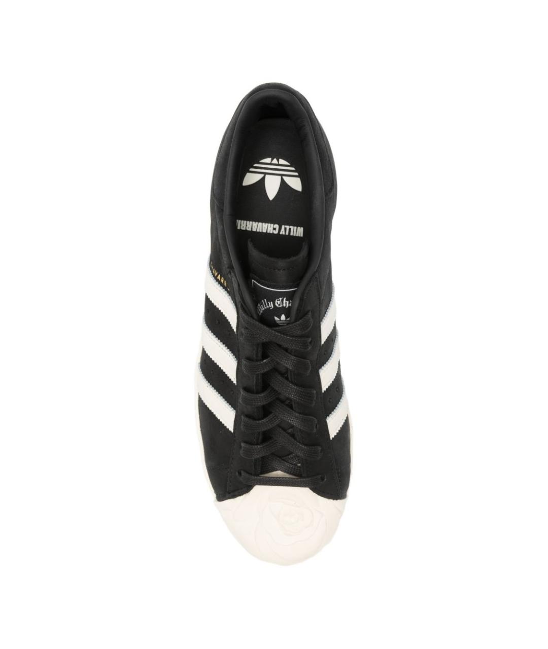 ADIDAS Черные кожаные низкие кроссовки / кеды, фото 4
