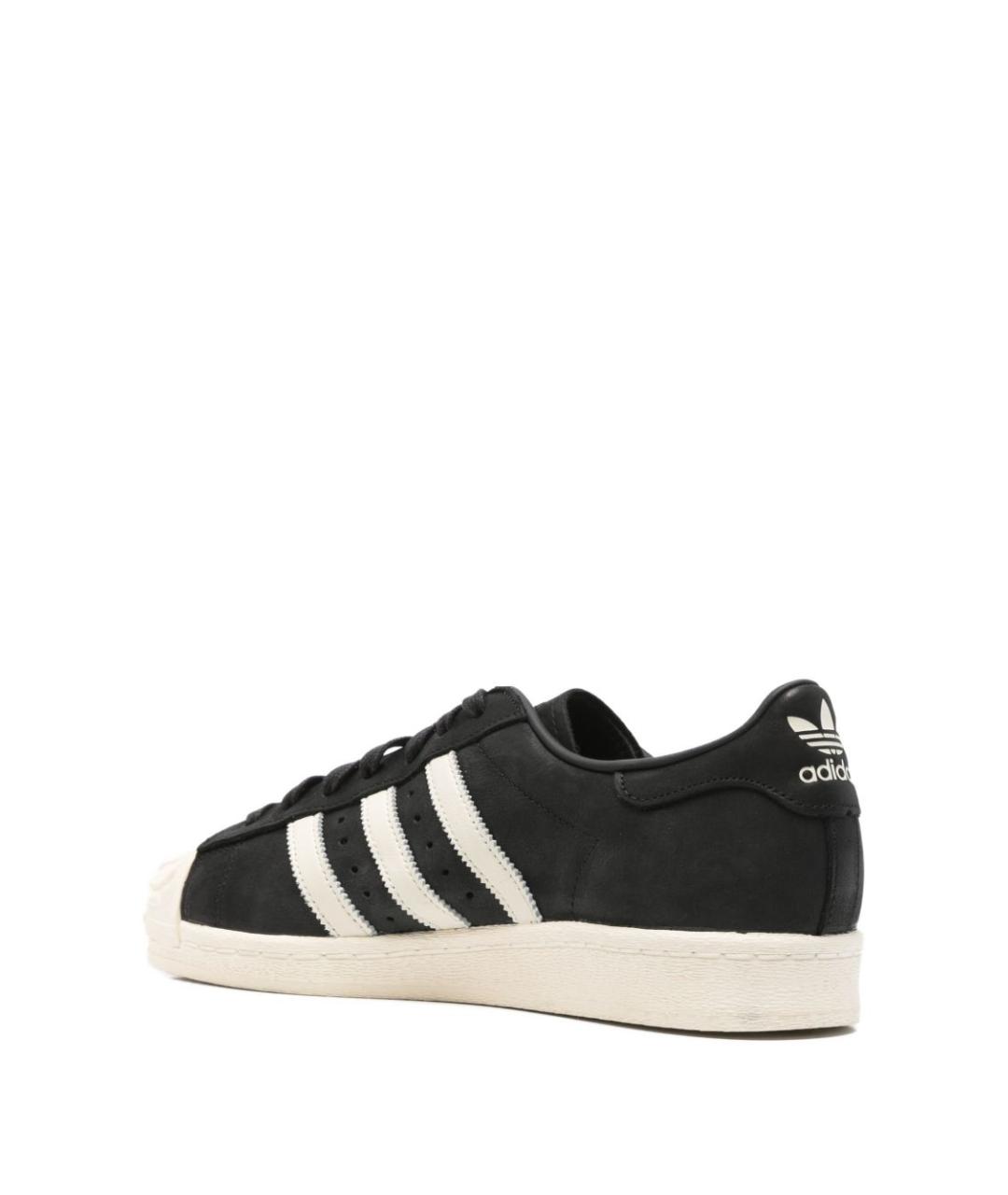 ADIDAS Черные кожаные низкие кроссовки / кеды, фото 3